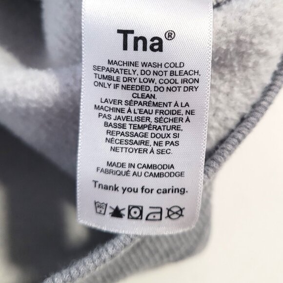 Aritzia TNA CozyAF Fleece Grey Cropped Zipper Hoodie Fleece Sweater - Size XS - Picture 7 of 8
